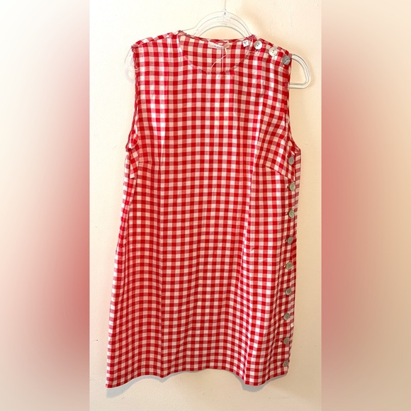New Doen Coralie mini dress in scarlet Marilyn gingham - Picture 4 of 10
